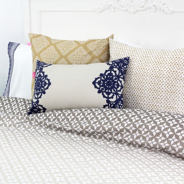 Komplet 2 bombažnih prevlek za blazino Happy Friday Embroidery-image-1