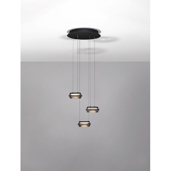 Mat črna steklena LED zatemnitvena viseča svetilka ø 35 cm Jailyn – Nova Luce-image-4