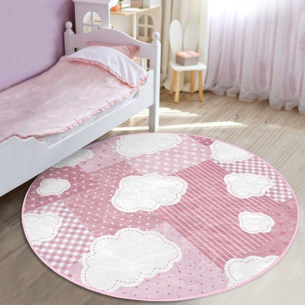 Rožnata otroška preproga ø 100 cm Comfort – Mila Home-image-3