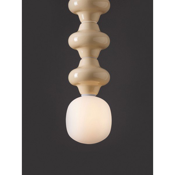 Bela/kremno bela keramična viseča svetilka s steklenim senčilom ø 18 cm Clio – Nova Luce-image-1