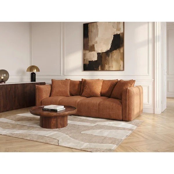 Oranžna sedežna garnitura iz šenilje Harlem – Bobochic Paris-image-3