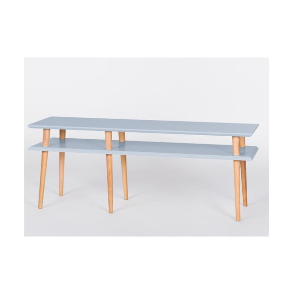 Kavna mizica Mugo, dolžina 139 cm, svetlo siva