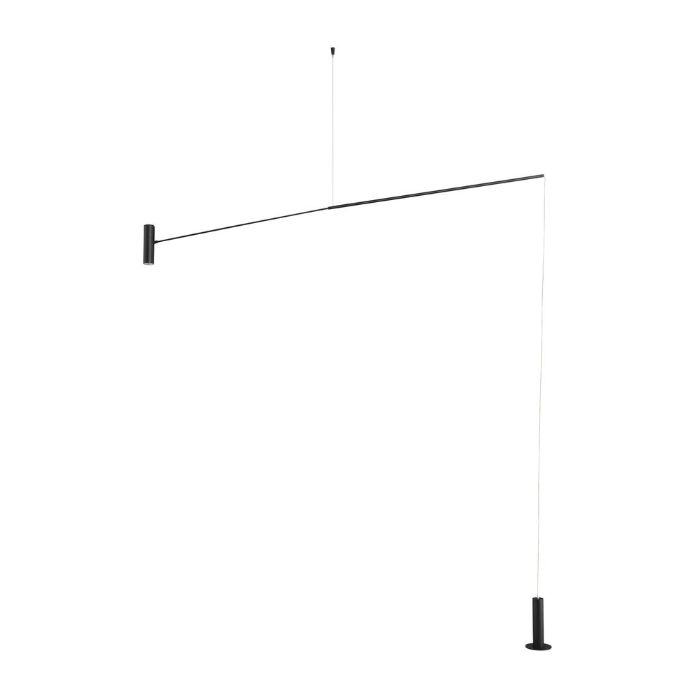 Mat črna kovinska LED stoječa svetilka (višina 250 cm) Voice