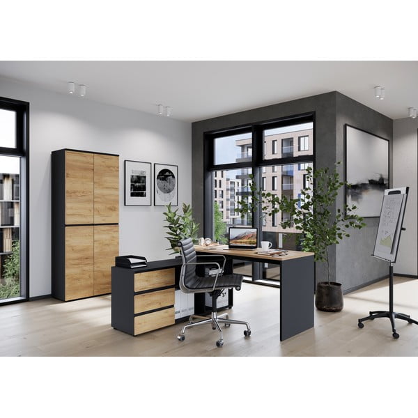 Pisalna miza v hrastovem dekorju 146x145 cm Lissabon - Germania-image-1