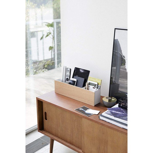 Bel/naraven kovinski organizator za pisalne potrebščine Rin – YAMAZAKI-image-1