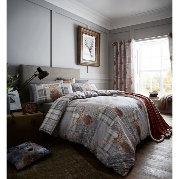 Posteljno perilo za dvojno posteljo Catherine Lansfield Heritage Stag, 200 x 200 cm