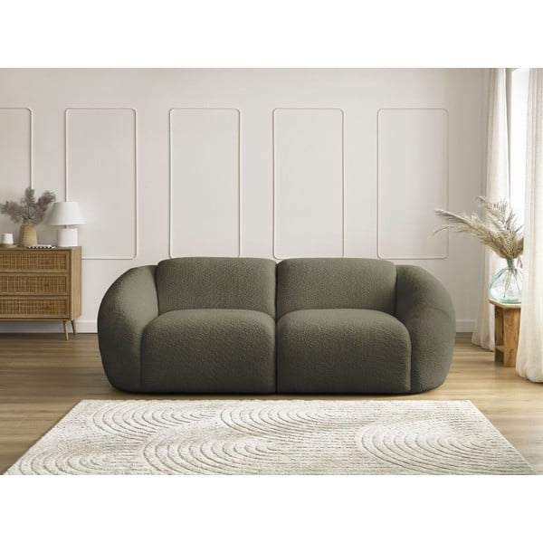 Zelena sedežna garnitura iz tkanine bouclé 230 cm Tina – Bobochic Paris-image-3