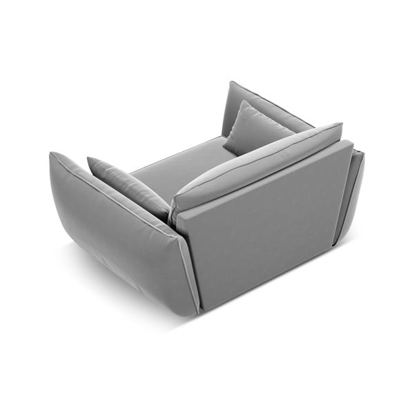 Svetlo siv žameten fotelj Vanda – Mazzini Sofas-image-3