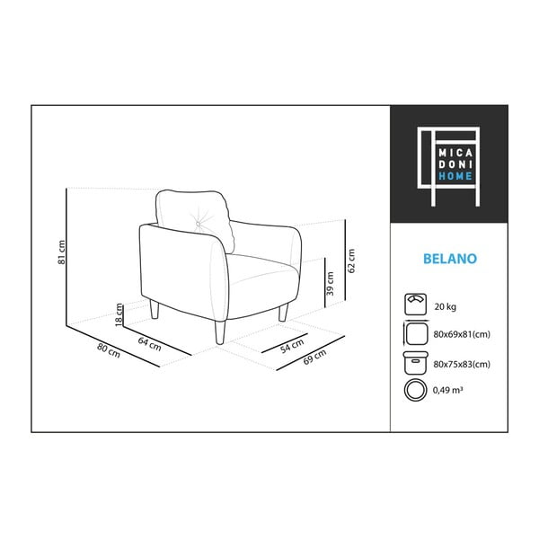 Modri fotelj Micadoni Home Belano-image-2