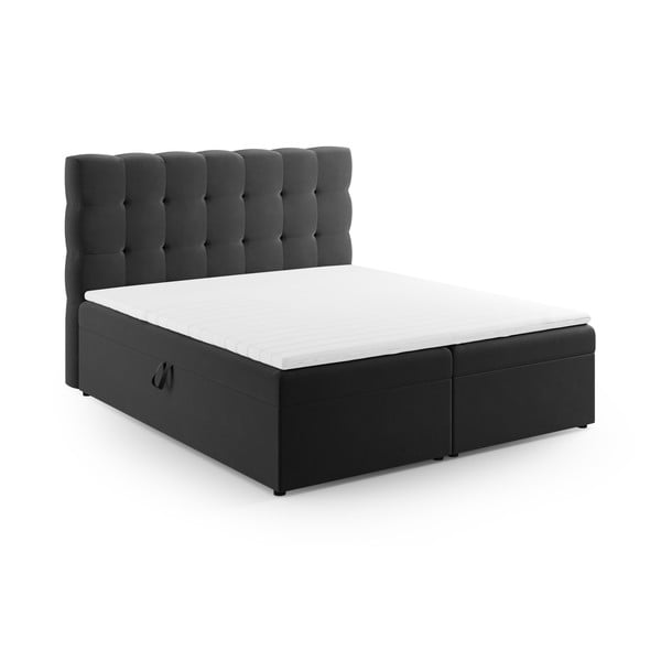 Antracitno siva boxspring postelja s prostorom za shranjevanje 180x200 cm Bali – Cosmopolitan Design