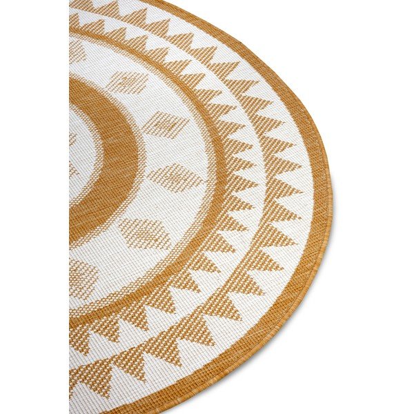 Oker/bela okrogla zunanja preproga ø 140 cm Jamaica – NORTHRUGS-image-4