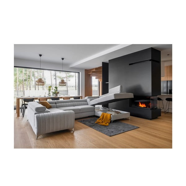 Temno siva raztegljiva/s prostorom za shranjevanje kotna sedežna garnitura (desni kot/v obliki črke "U") Louis – ELTAP-image-2