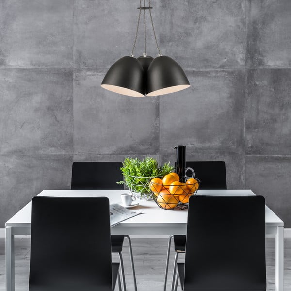 Črna viseča svetilka s kovinskim senčnikom - LAMKUR-image-1