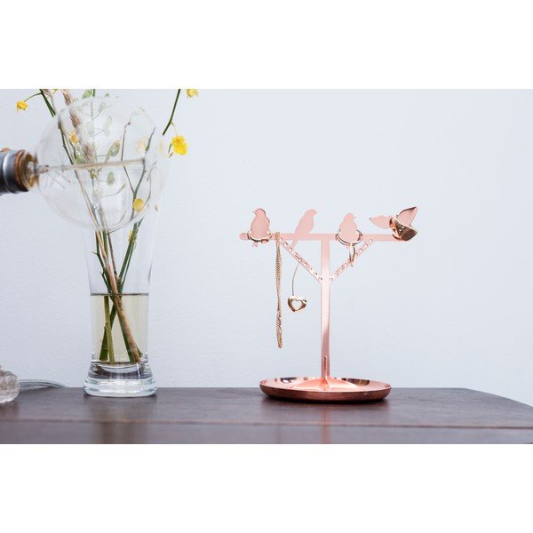 Stojalo za nakit v bakreni barvi Kikkerland Bird, višina 20 cm-image-1