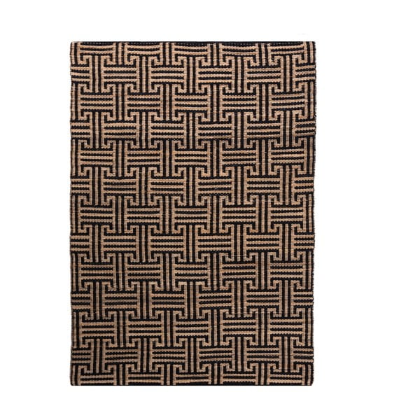 Ročno tkana preproga iz mešanice jute v črni in naravni barvi 120x170 cm Meander Jute – Flair Rugs