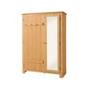 Garderobna omara iz masivnega bora z ogledalom v naravni barvi 120x170 cm Bertram – Støraa