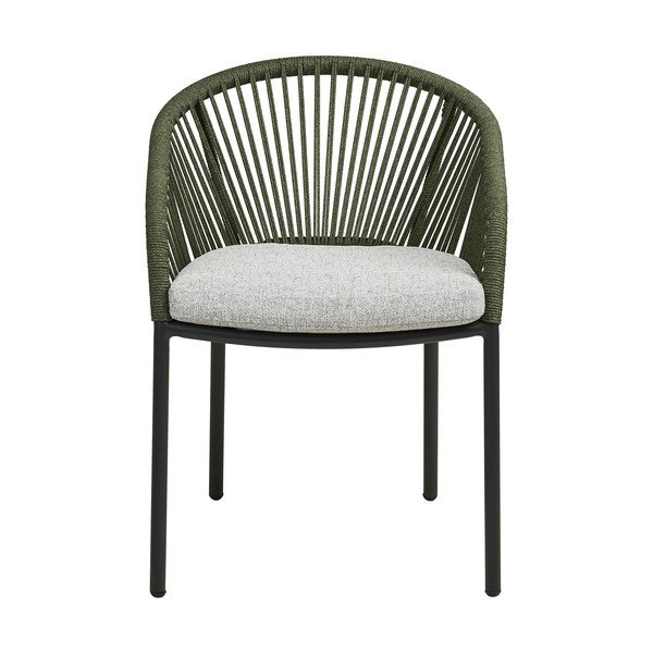 Zelen kovinski in oblazinjen vrtni stol Novella – House Nordic-image-2