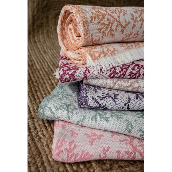 Rožnata pletenina z bombažem Euromant Summer Coral, 140 x 180 cm-image-2