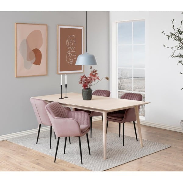 Rožnat oblazinjen jedilni stol Emilia – Actona-image-1