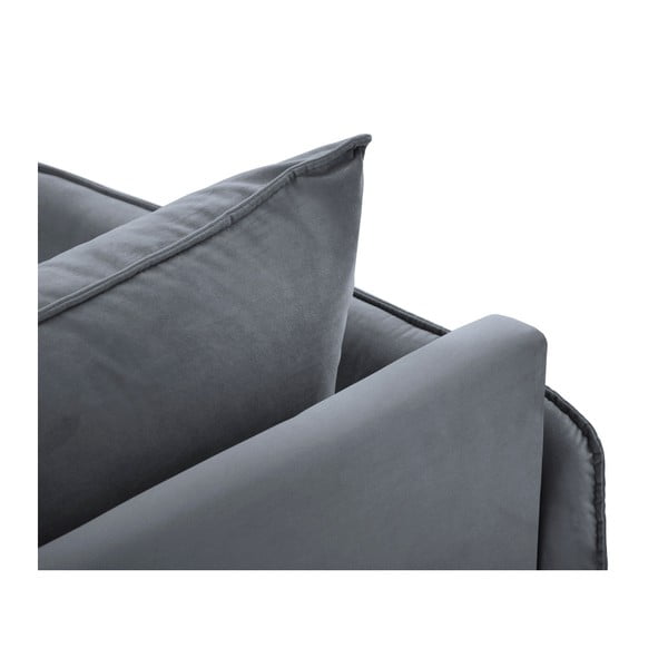 Siv žametni ležalnik Cosmopolitan Design Vienna, levi vogal-image-3