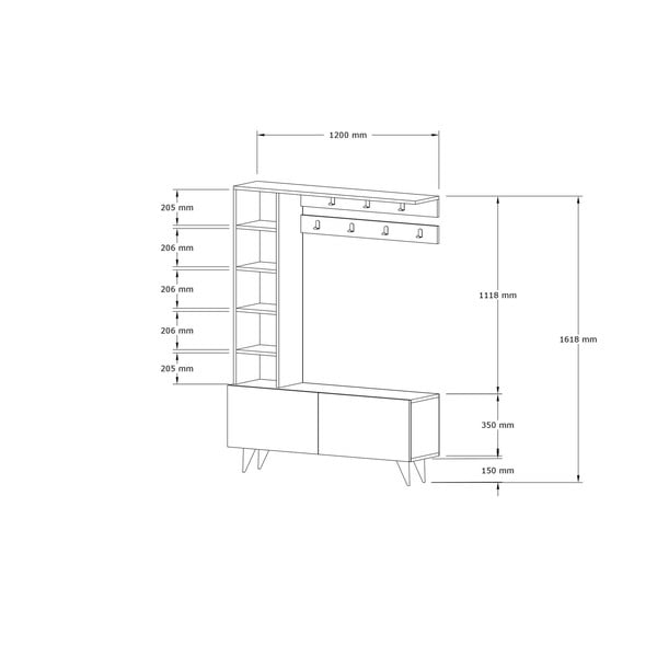 Bel predsobni komplet Bahar - Kalune Design-image-3