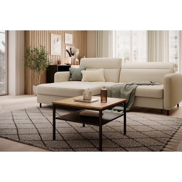 Bež žametna raztegljiva/s prostorom za shranjevanje kotna sedežna garnitura (levi kot/z ležalnikom) Gomsi – ELTAP-image-3