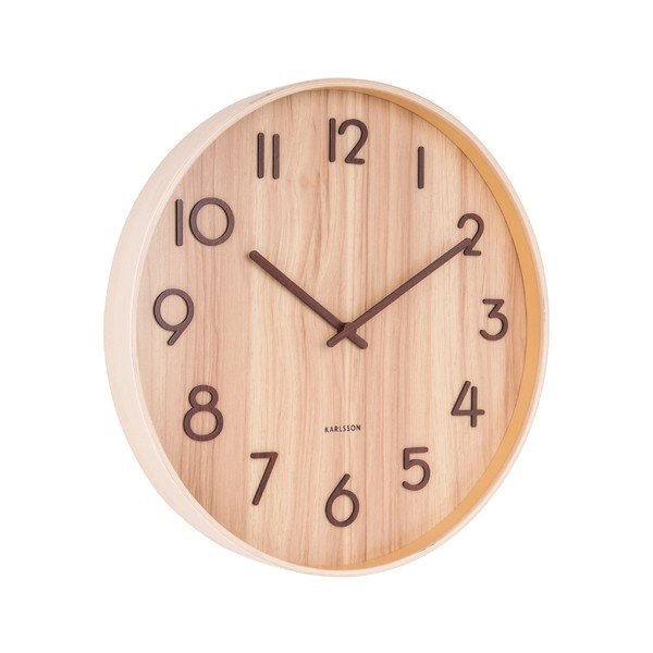 Svetlo rjava stenska ura iz lipovega lesa Karlsson Pure Medium, ø 40 cm-image-2