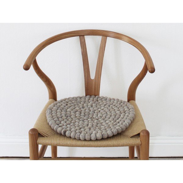 Peščeno rjava sedežna blazina iz volnenih kroglic Wooldot Ball Chair Pad, ⌀ 39 cm-image-2