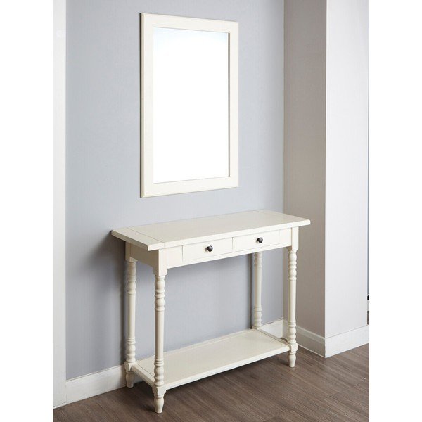 Slonokoščena stranska mizica iz masivnega bora 35x96 cm Heritage – Premier Housewares-image-1