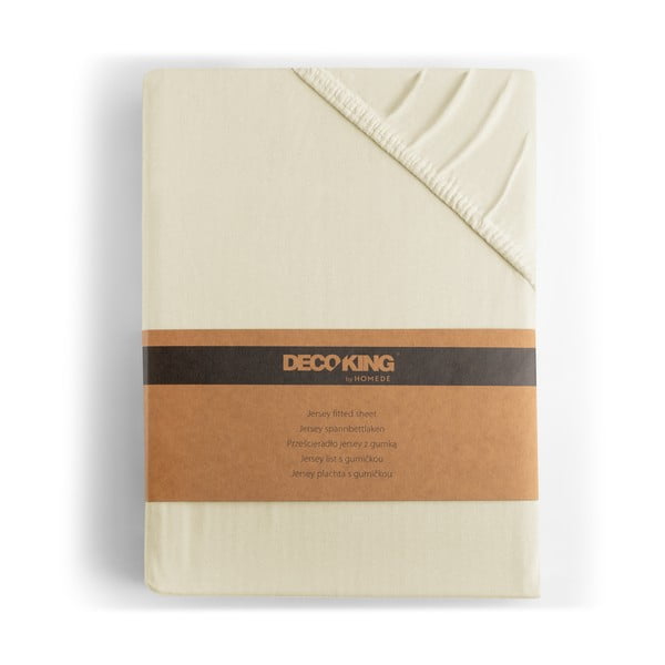 Bež napenjalna rjuha iz jerseyja 90x200 cm Amber – Restilo-image-4