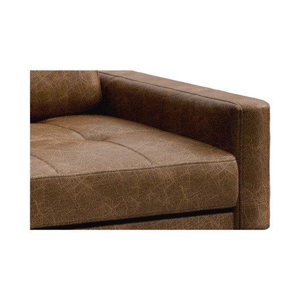 Konjak rjava usnjena kotna sedežna garnitura MESONICA Musso Tufted, levi kot-image-4