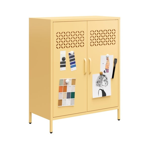 Rumena kovinska omarica 80x102x40 cm Annie – Støraa-image-4