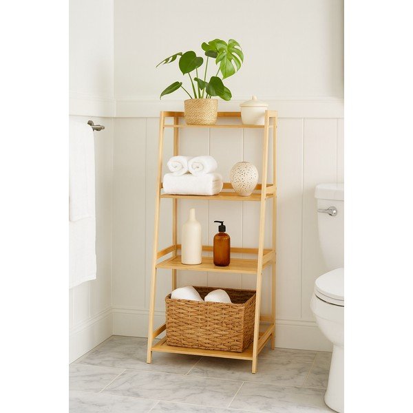 Bambusova kopalniška polica v naravni barvi 52x115 cm Elori – Bonami Essentials-image-1