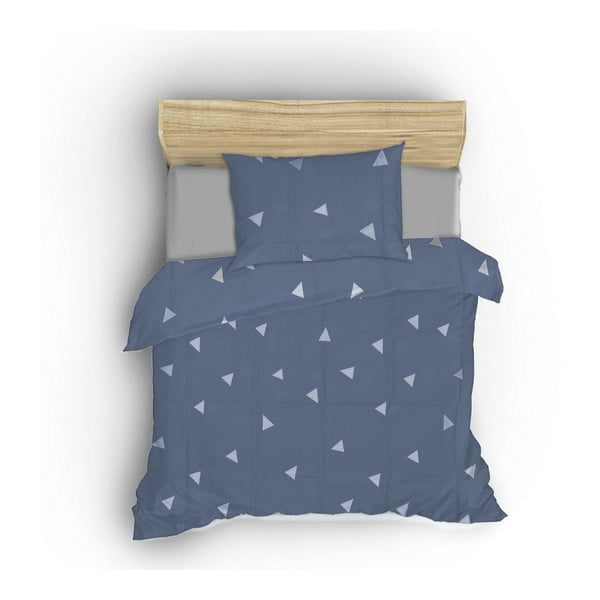 Modra posteljnina za zakonsko posteljo 200x200 cm Üçgen – Mijolnir