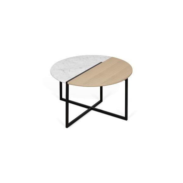 Okrogla klubska mizica s ploščo v dekorju hrasta ø 80 cm Sonata - TemaHome-image-4