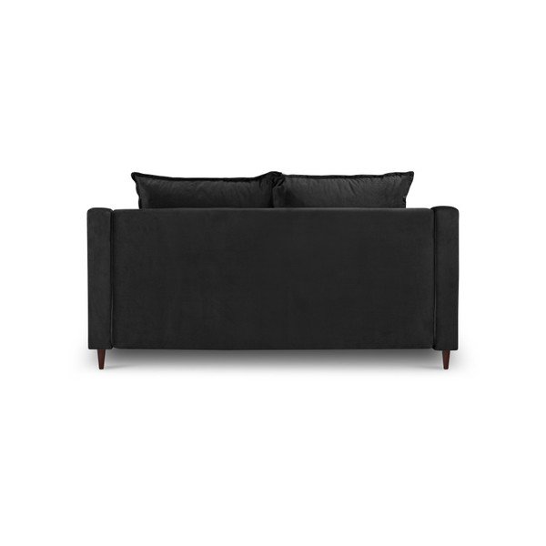 Črna žametna zofa Mazzini Sofas Freesia, 150 cm-image-3