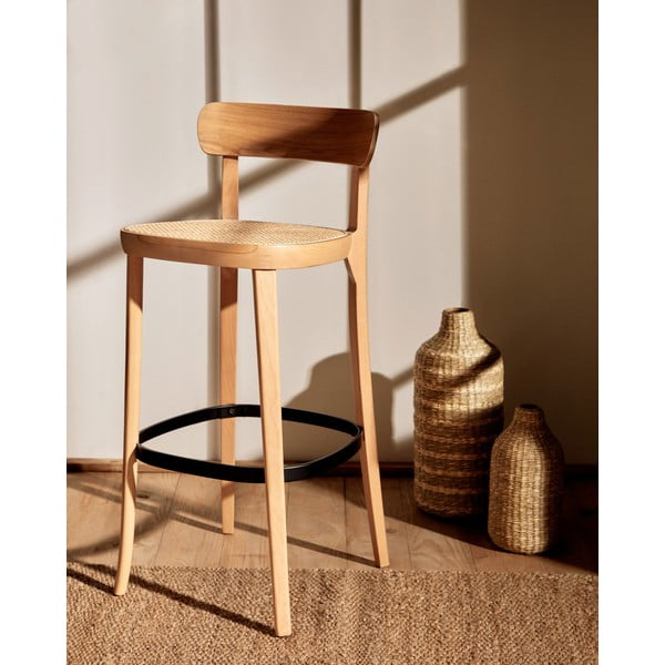 Barski stol v jesenovem dekorju 99 cm Romane - Kave Home-image-1