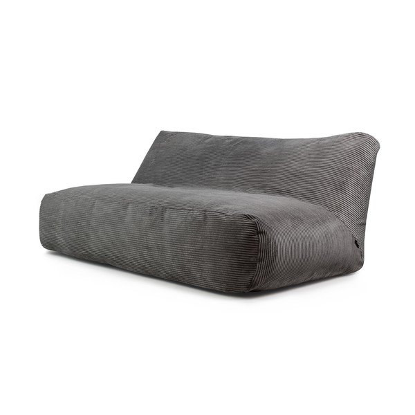 Temno siva vreča za sedenje iz rebrastega žameta Sofa Tube 190 – SLOWDOWN