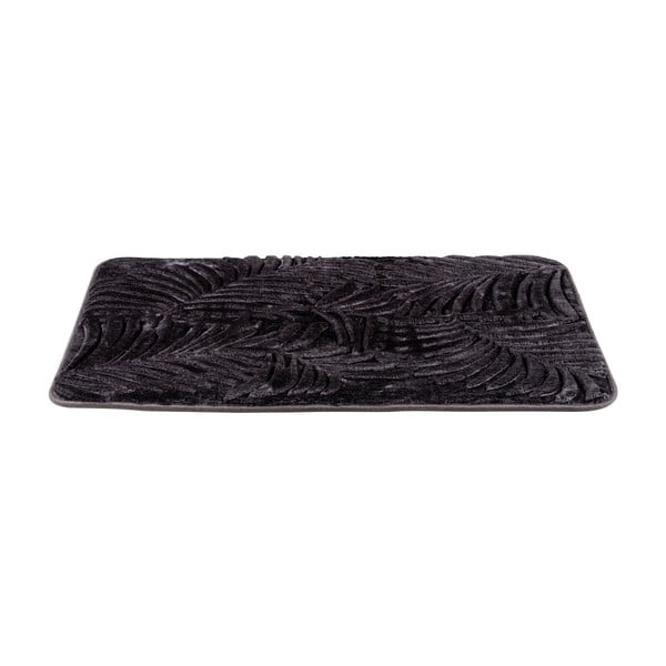 Temno siva kopalniška preproga iz spominske pene 50x80 cm Leaves – Wenko