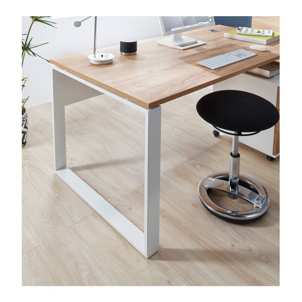 Pisalna miza iz hrastovega dekorja 158x79 cm Lioni - Germania-image-1