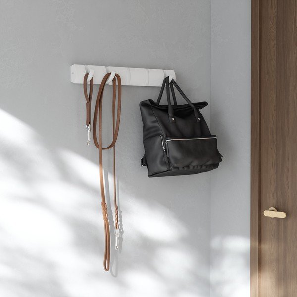 Mat bel stenski obešalnik iz masivnega bora 51 cm Flip – Umbra-image-1
