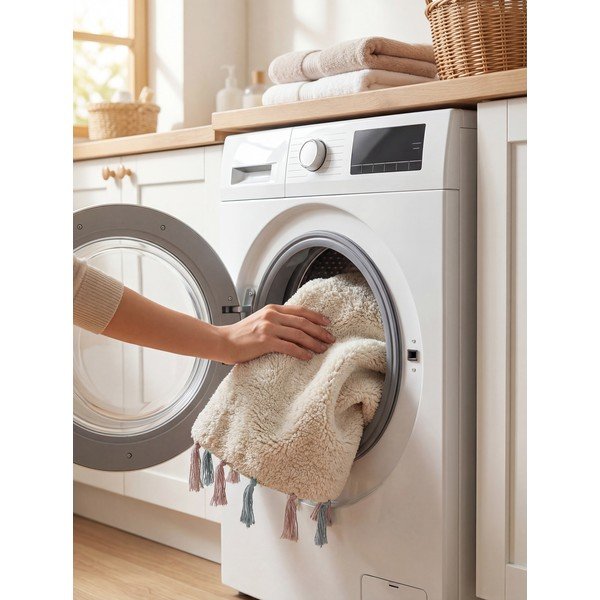 Kremno bela pralna/ročno tkana bombažna otroška preproga ø160 cm Snuggle Sunna – Hanse Home-image-3