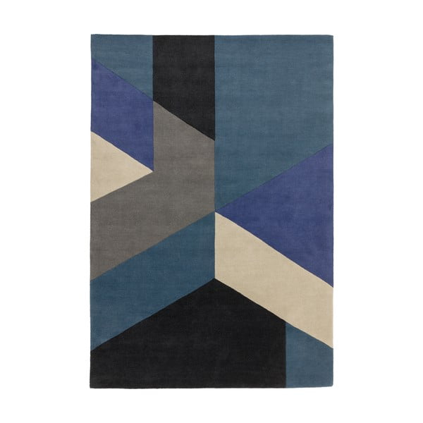 Modra preproga Asiatic Carpets Big Geo, 120 x 170 cm