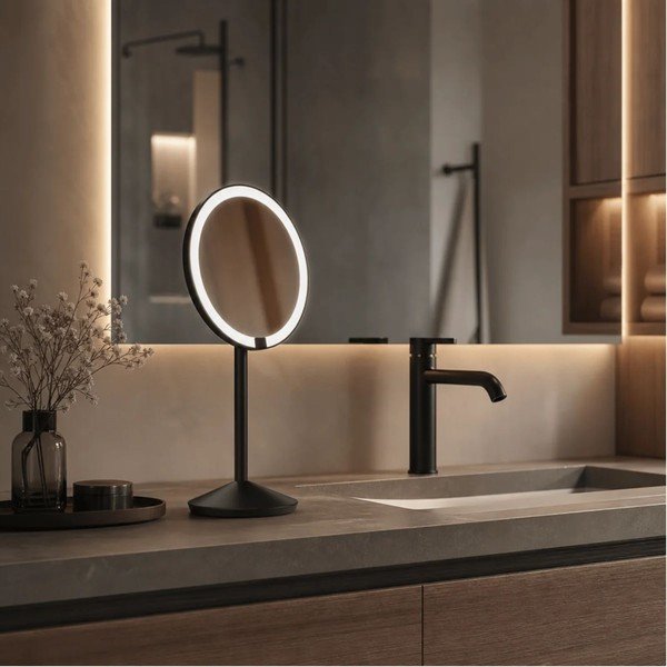 Kozmetično ogledalo z lučjo/povečevalno (5x povečava) ø 12 cm – simplehuman-image-1