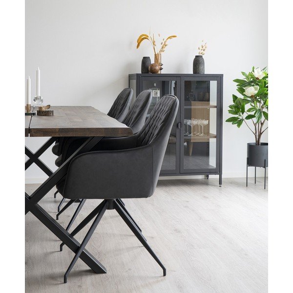 Temno siv oblazinjen jedilni stol Harbo – House Nordic-image-1