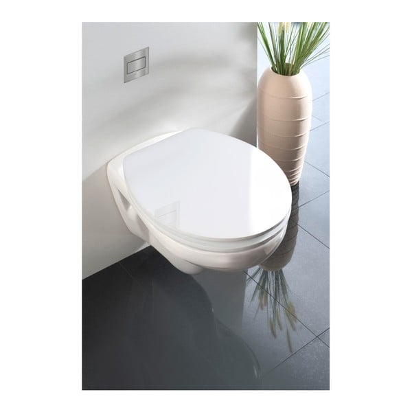 Bela WC deska z enostavnim zapiranjem Wenko Classic, 45 x 38,8 cm