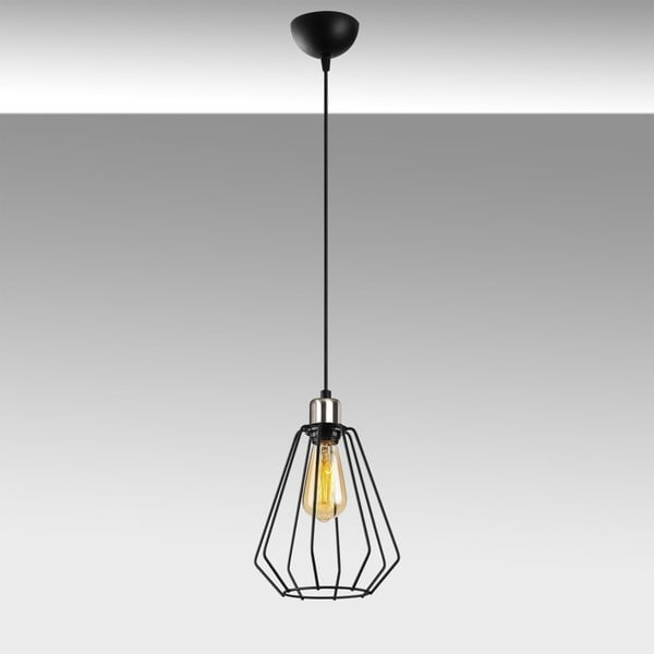 Črna kovinska viseča svetilka Opviq lights Mando-image-1