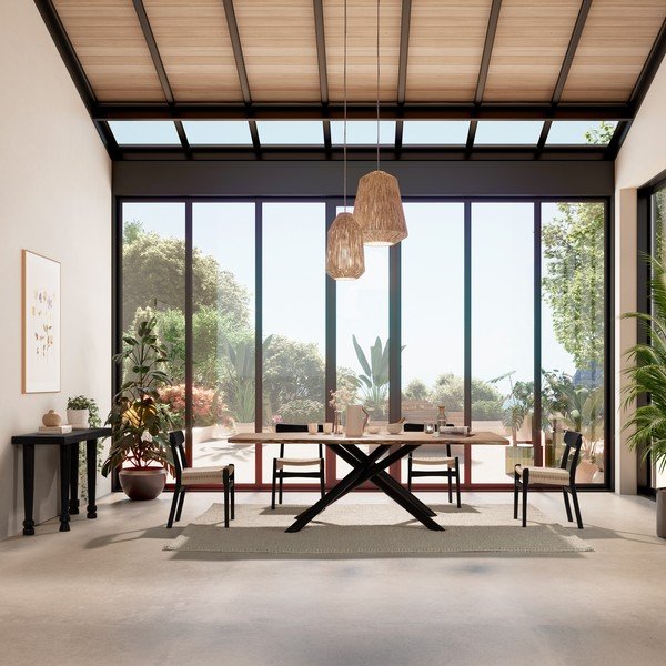 Črni jedilni stoli v kompletu 2 ks iz masivnega kavčukovca Biel – MOME-image-2