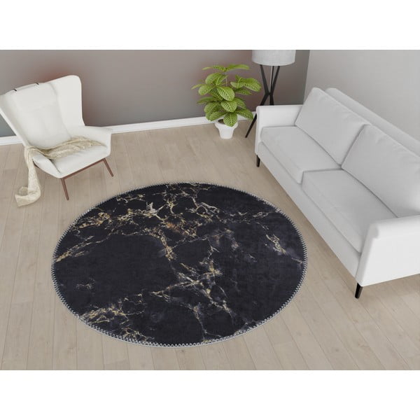 Siva okrogla preproga ø 160 cm - Vitaus-image-1