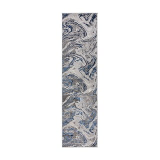 Modro-siv tekač Flair Rugs Marbled, 60 x 230 cm